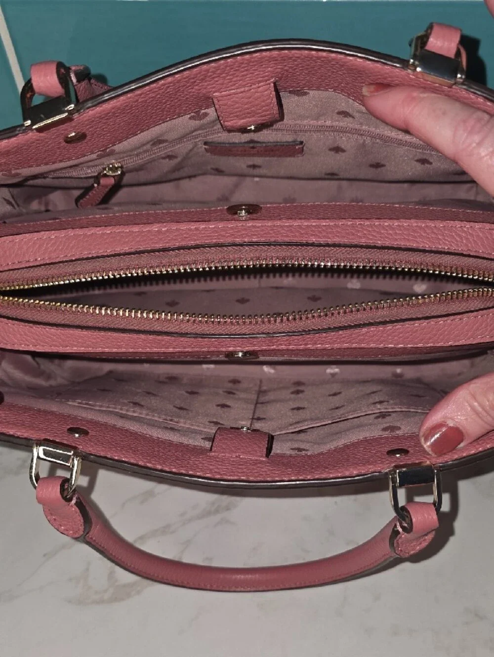 kate spade PINK LEILA Medium TRIPLE Compartment Satchel Crossbody Strap